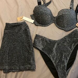 Victorias Secret Pink bikini set with skirt coverup